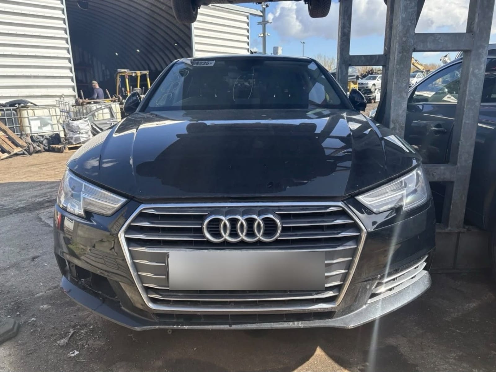 Audi A4 being broken for parts at Allparts Rochdale