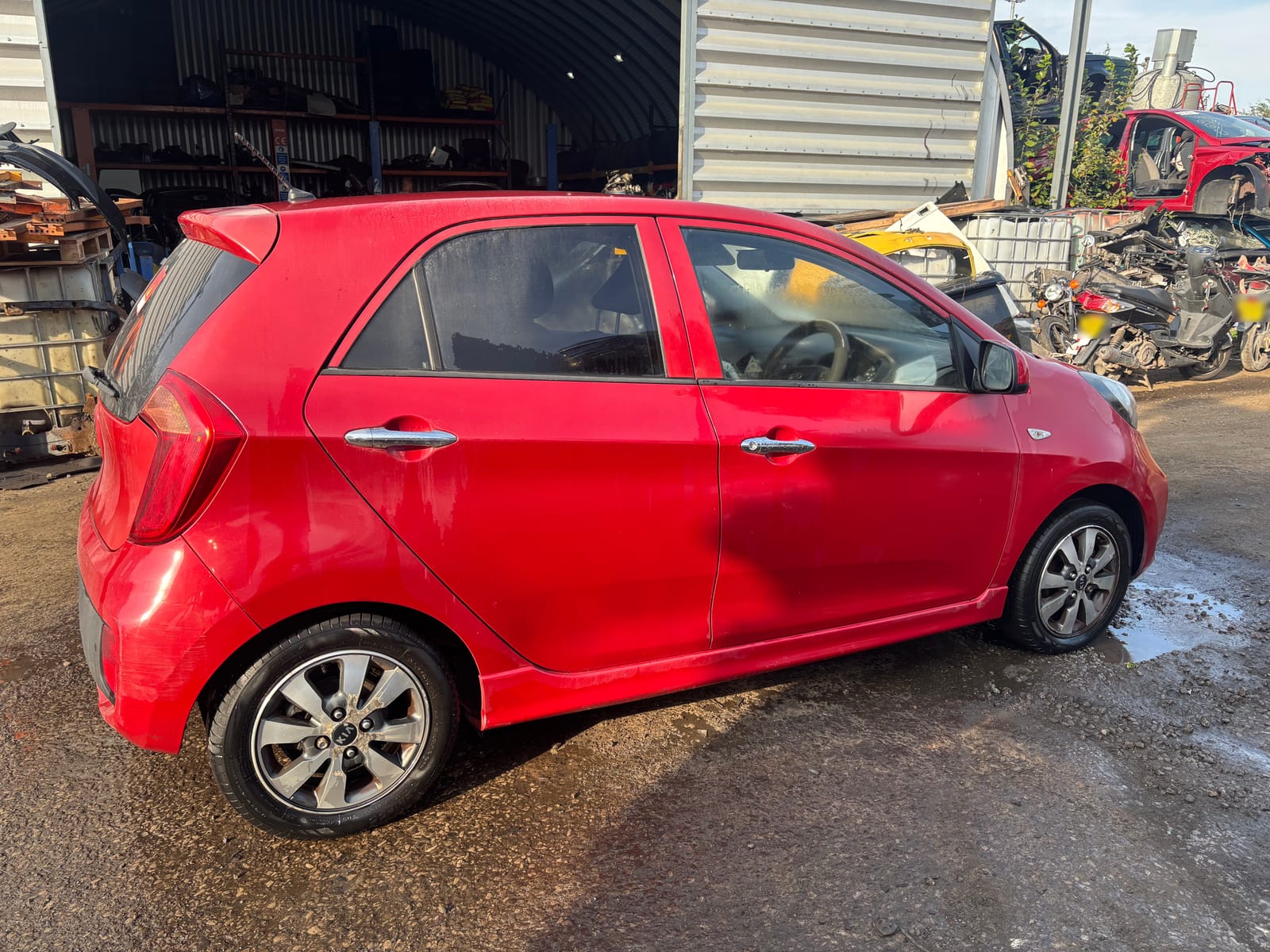 2014/15 Kia Picanto being broken for parts at Allparts Rochdale