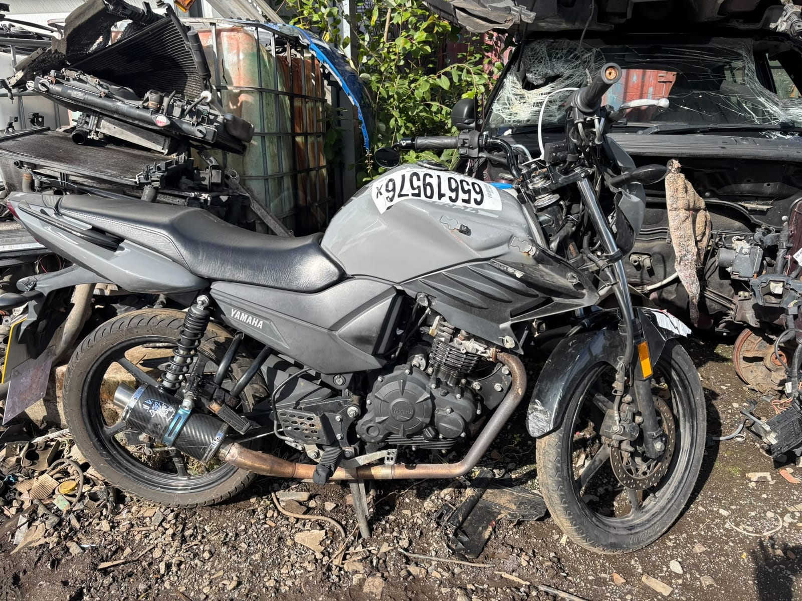 Yamaha 125 being broken for parts at Allparts Rochdale